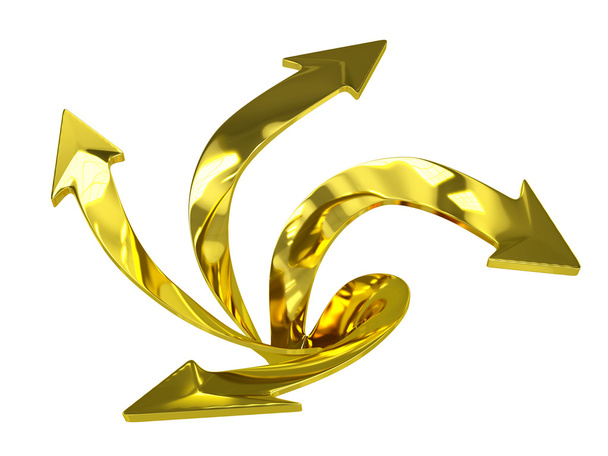 Flechas de oro 3D
 - Foto, imagen