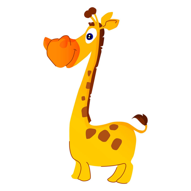 cartoon illustration of african animal giraffe - Vector, Imagen