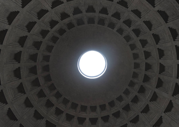 Rome - mai 2019 : Dôme intérieur du Panthéon
. - Photo, image