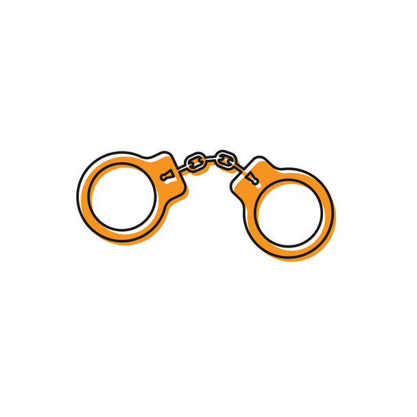 Pomarańczowe kajdanki ikona na białym tle. Ilustracja wektorowa - Wektor, obraz