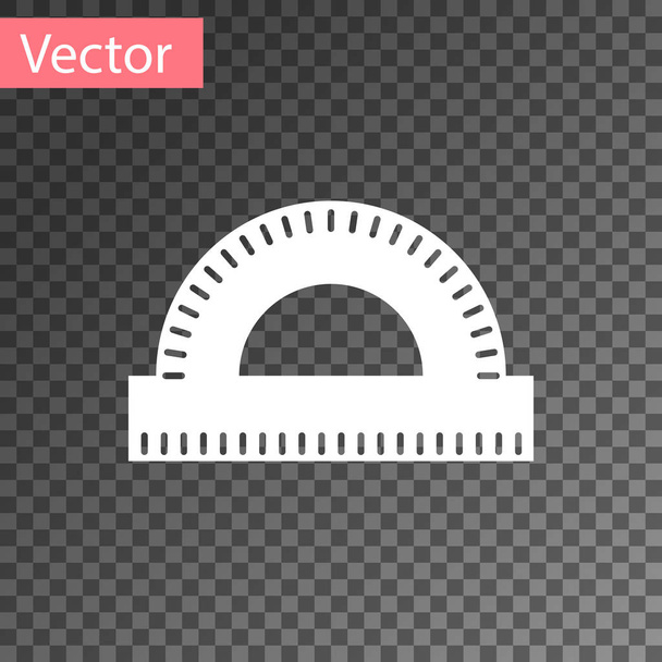 White Protractor grid for measuring degrees icon isolated on transparent background. Tilt angle meter. Measuring tool. Geometric symbol. Vector Illustration - Vector, Image