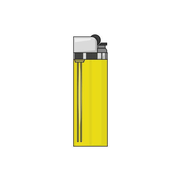 żółta zapalniczka gazowa w stylu płaskim, wektor - Wektor, obraz