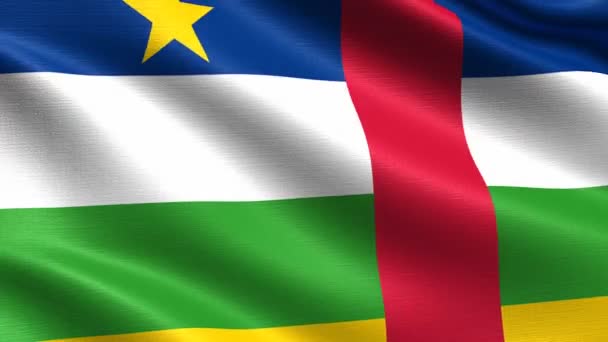 Realistische vlag van Centraal-Afrikaanse Republiek, naadloze looping met zeer gedetailleerde weefsel textuur, 4k-resolutie - Video
