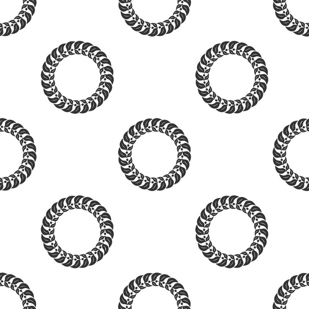Γκρίζο σύμβολο Δάφνης στεφάνι απομονωμένη ομαλή μοτίβο σε λευκό φόντο. Σύμβολο θριάμβου. Απεικόνιση διανυσματικών φορέων - Διάνυσμα, εικόνα
