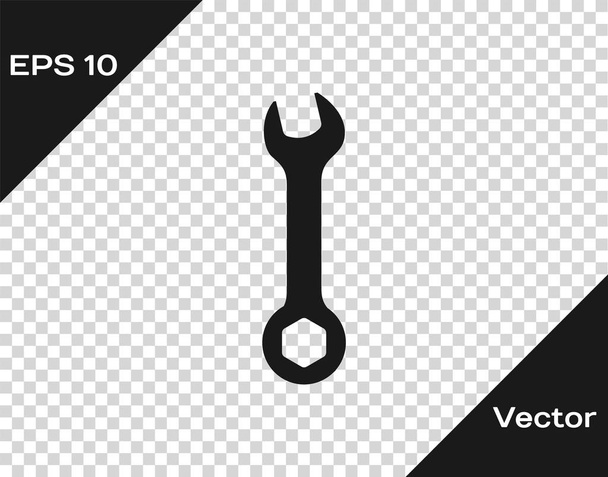 Grey Wrench icon isolated on transparent background. Spanner repair tool. Service tool symbol. Vector Illustration - Vector, Image