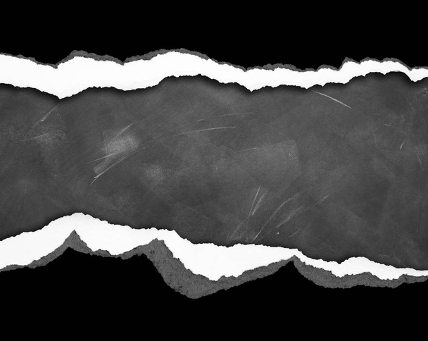 Ripped paper on chalkboard - Photo, Image