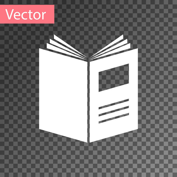 Icône livre blanc ouvert isolé sur fond transparent. Illustration vectorielle - Vecteur, image