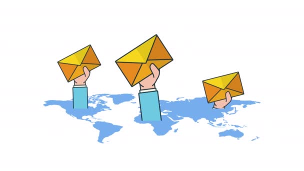 tecnologia de email marketing com mapa do mundo e envelopes
 - Filmagem, Vídeo