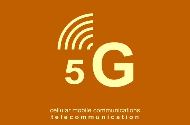 Illusztráció, poszter 5G. A készülék tömeges csatlakoztathatóság sebessége. Távközlés ötödik nemzedék hálózat connectivity. Mobiltelefonos kommunikáció. - Fotó, kép