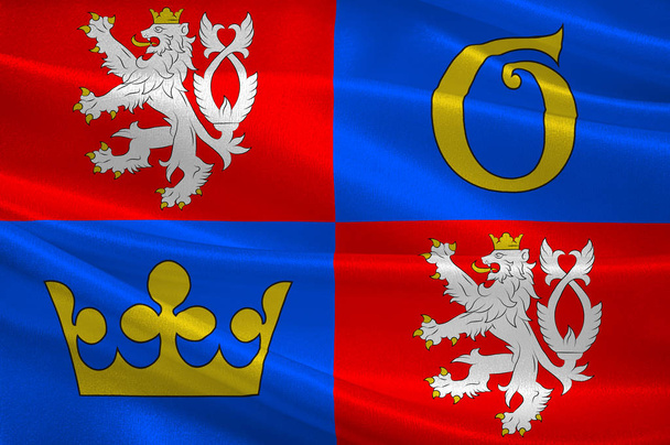 Hradec Kralove régió zászlaja - Fotó, kép