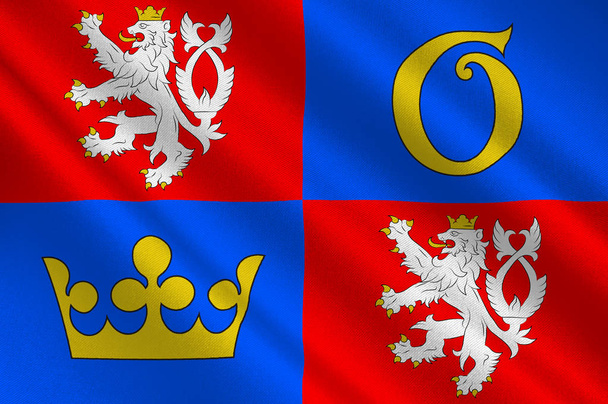 Σημαία της περιφέρειας Χράντετς Κράλοβε στην Τσεχική Δημοκρατία - Φωτογραφία, εικόνα