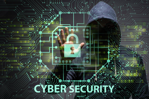 Młody haker w koncepcji cyberbezpieczeństwa - Zdjęcie, obraz