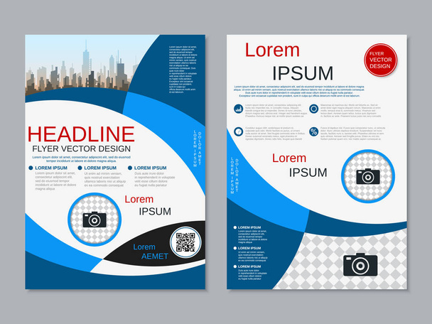 Moderno business professionale a due lati volantino, opuscolo, copertina della brochure, modello di progettazione vettoriale rapporto annuale. Formato A4
 - Vettoriali, immagini