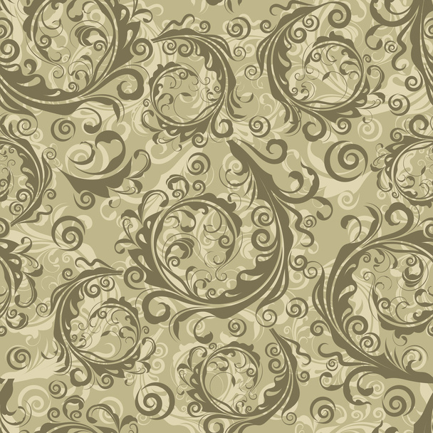 Seamless brown floral vintage vector pattern. - Vektori, kuva