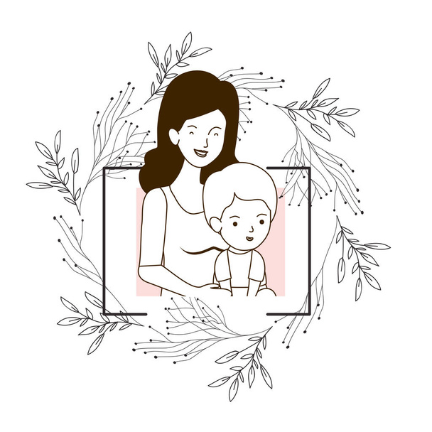 silueta de mujer con carácter avatar bebé
 - Vector, Imagen