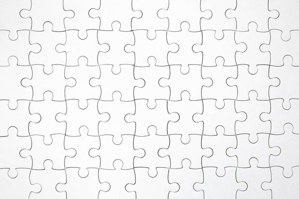  top view shot of white jigsaw puzzel background - Photo, Image
