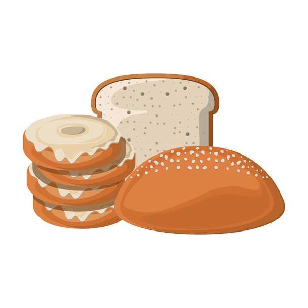 taze ve lezzetli fırın ekmeği - Vektör, Görsel