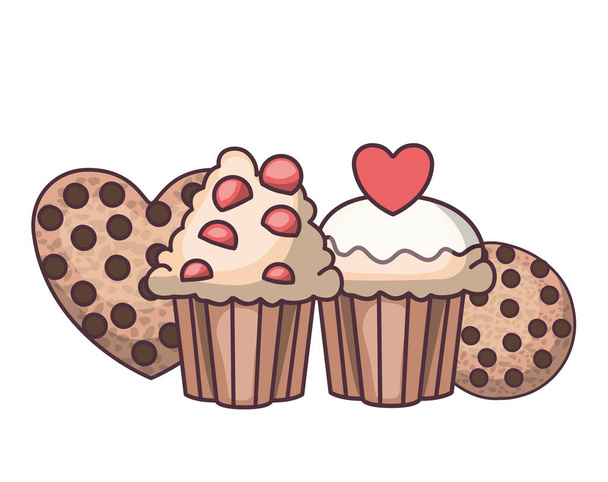 deliciosos bolos e biscoitos de padaria
 - Vetor, Imagem