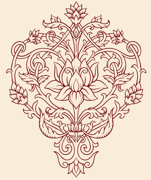 Ornate Lotus Flower Vector - Vector, Image