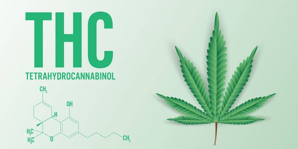 Fórmula química del fondo del THC (tetrahidrocannabinol) del cannabis.
 - Vector, Imagen