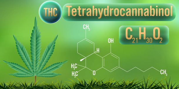 THC (Tetrahydrocannabinol) of formula background.Vector illustration - Vetor, Imagem