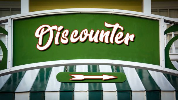 Street Sign to Discounter - Photo, Image