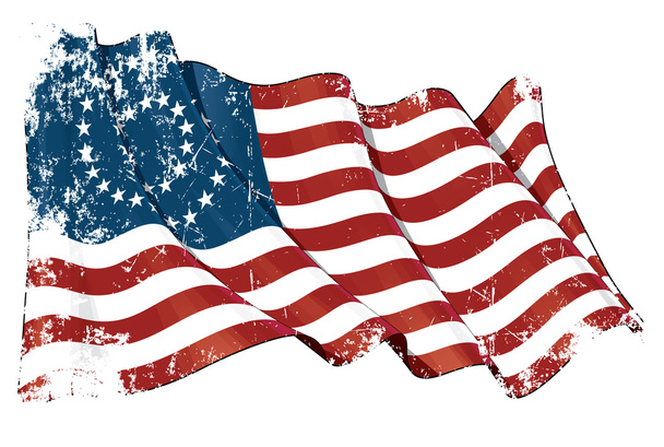 US-Bürgerkriegsunion -37-Sterne-Medaillen- zerkratzte Flagge - Foto, Bild