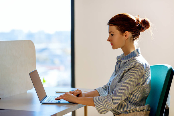 Business woman working on laptop in the office. - Φωτογραφία, εικόνα