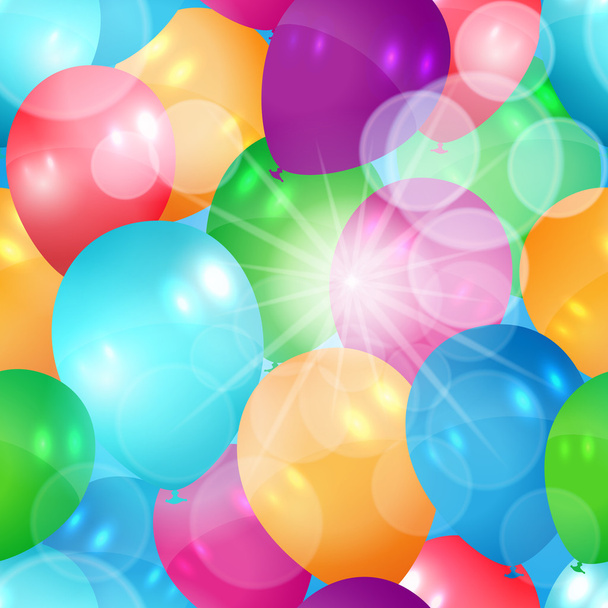 Glittering seamless summer balloons illustration - Вектор,изображение