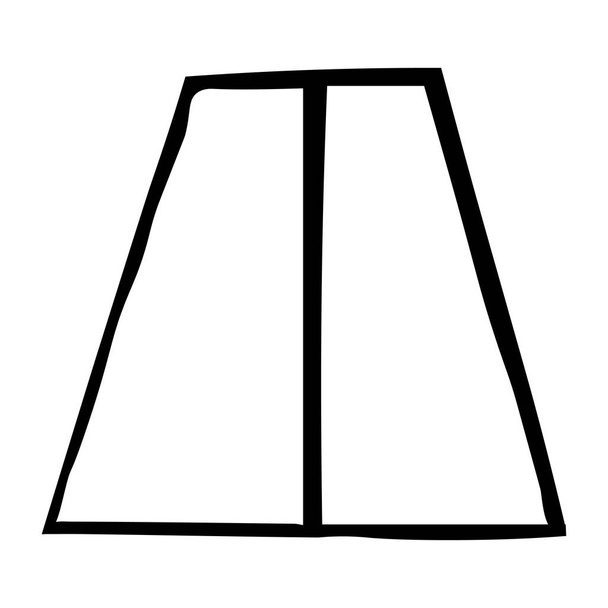 Un trapèze. Croquis, dessin à la main. contour noir sur fond blanc. Illustration vectorielle
 - Vecteur, image