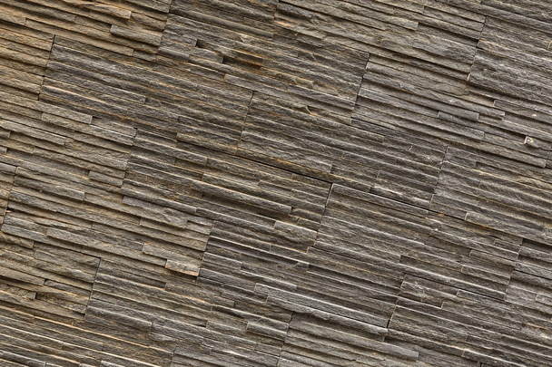 石スレート壁ダークグレー傾斜ストライプ固体リブパターン - 写真・画像