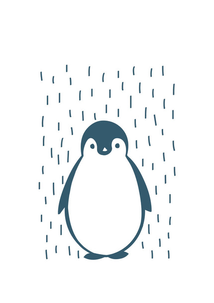 Hand drawn penguin, vector illustration - Vettoriali, immagini