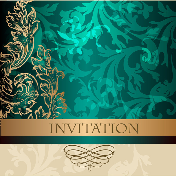 Elegant invitation card in vintage style - Vector, Image