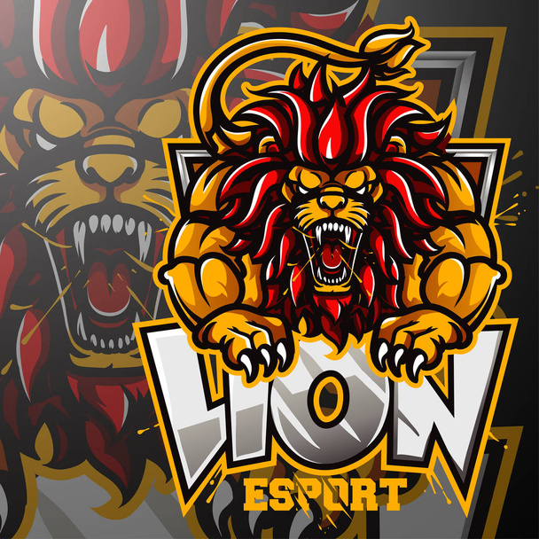 Θυμωμένη λιοντάρι σχεδιασμός λογότυπο - Διάνυσμα, εικόνα