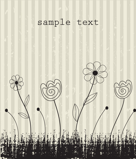 Vintage floral card with place for text. Vector. - Vector, Image