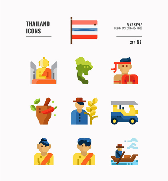Tailandia icono conjunto 1
. - Vector, Imagen