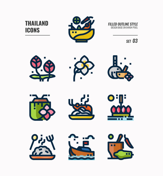 Ensemble d'icônes Thaïlande 3
. - Vecteur, image