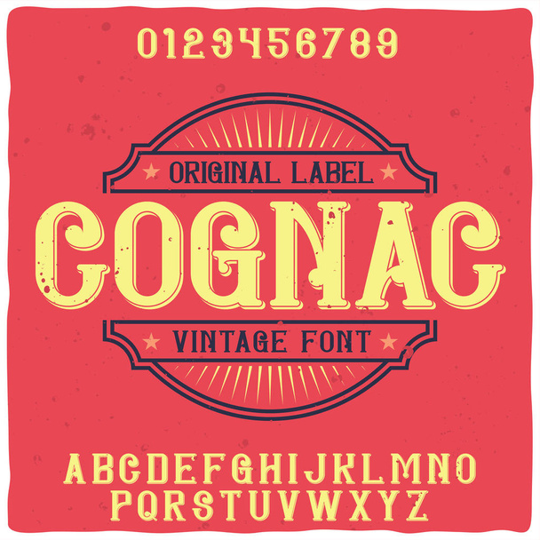 Original label typeface named "Cognac". - Vector, Image