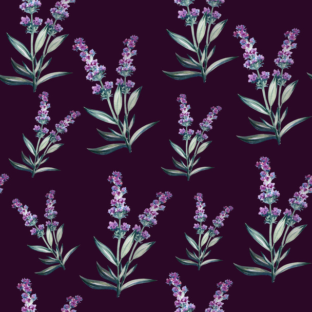 Lavender flower water color art illustration - Fotografie, Obrázek