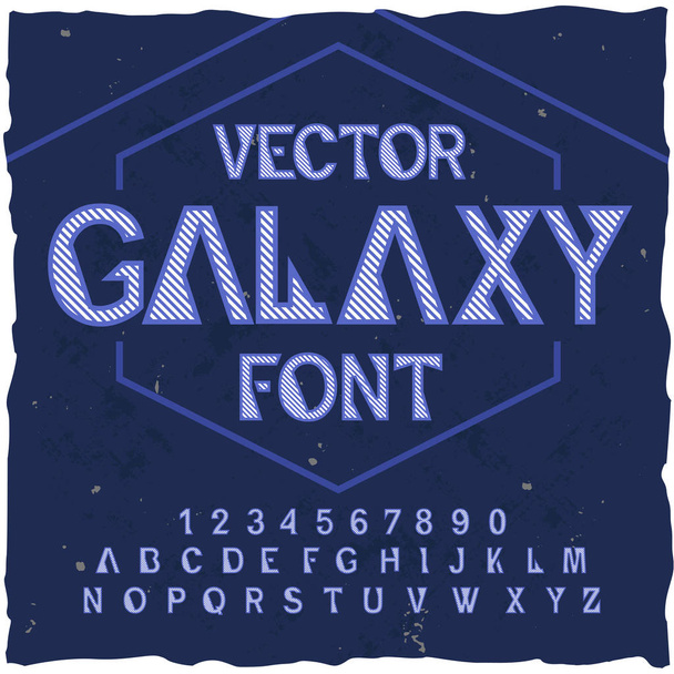 Original label typeface named "Galaxy". - Вектор, зображення