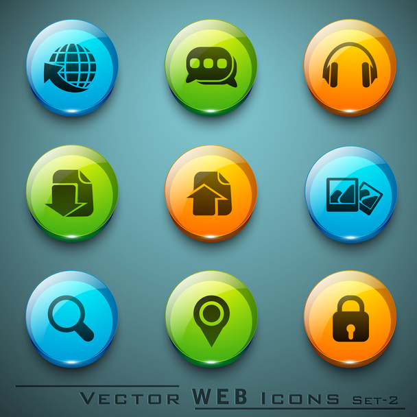 3D web 2.0 mail icons set can be used for websites, web applicat - Vettoriali, immagini