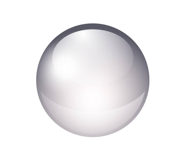 Vector shiny bubble with reflections and shine - silver crystal round shape like a sphere with space for copy. - Vector, Image