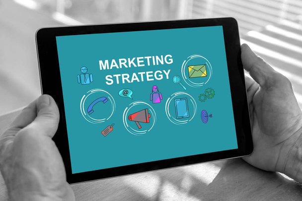 Marketing strategy concept on a tablet - Photo, Image