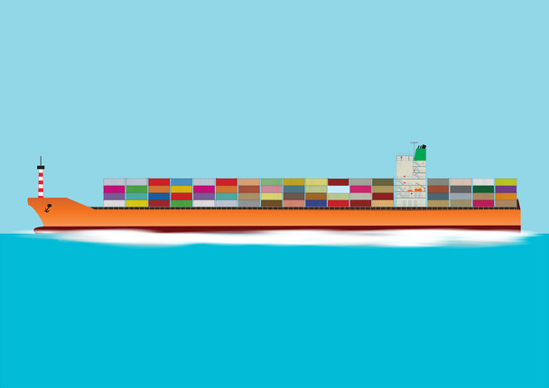 Containerschip - Vector, afbeelding