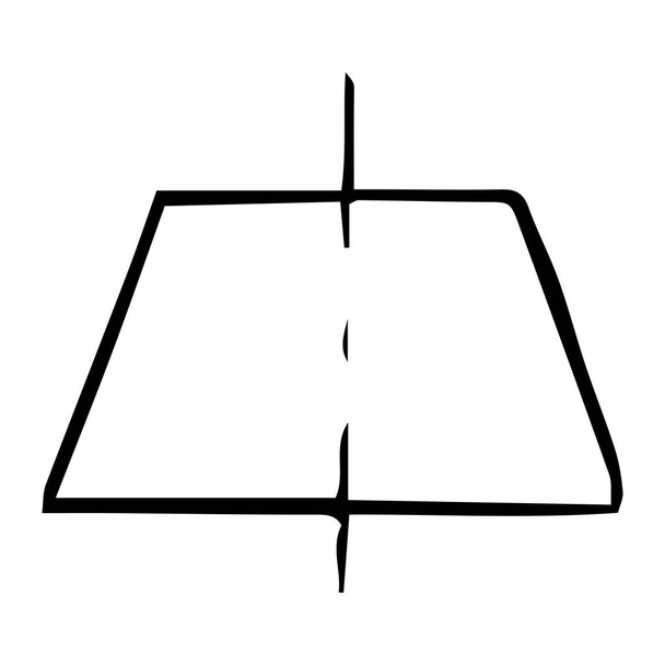 Merkezi olan trapezoid. Çizim, el çizimi. Beyaz arka planda siyah anahat. Vektör Illustration - Vektör, Görsel