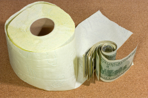 geld of wc-papier? - Foto, afbeelding