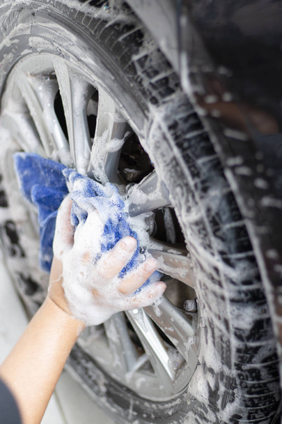 car cleaning and washing outdoor - Foto, Bild