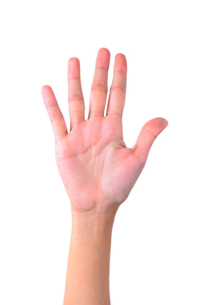Számlálás kezek elszigetelt fehér background - Fotó, kép
