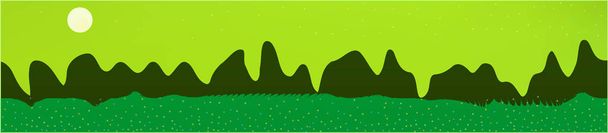 Lime sky, and mountains landscape.  - Vector, Image