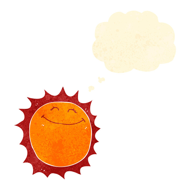 Retro dibujos animados sol feliz
 - Vector, imagen